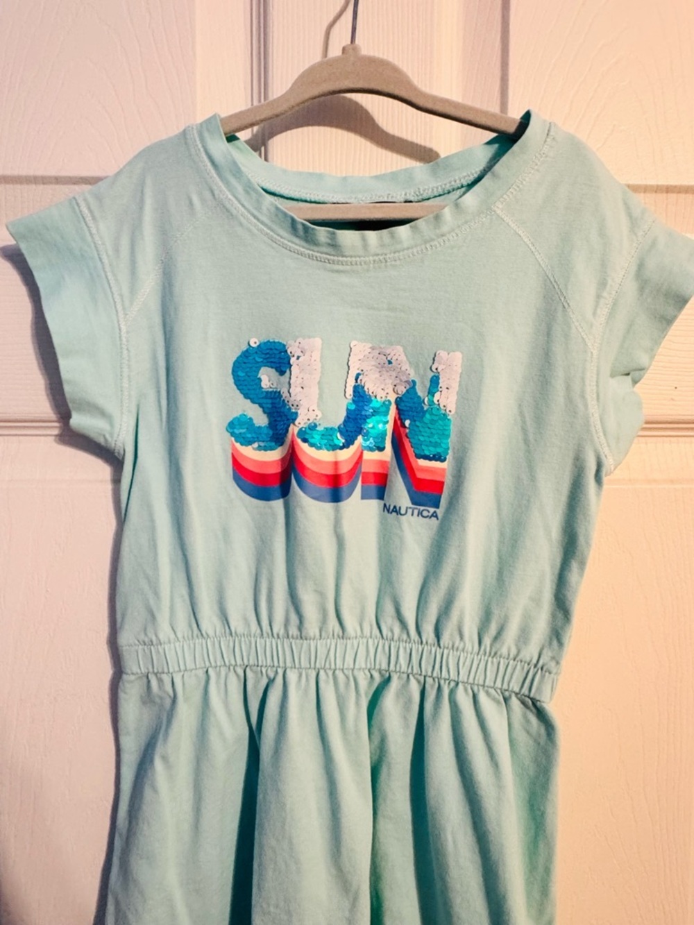 Nautica Girls Light Aqua Graphic 'SUN' Casual Dress - Picture 2 of 4